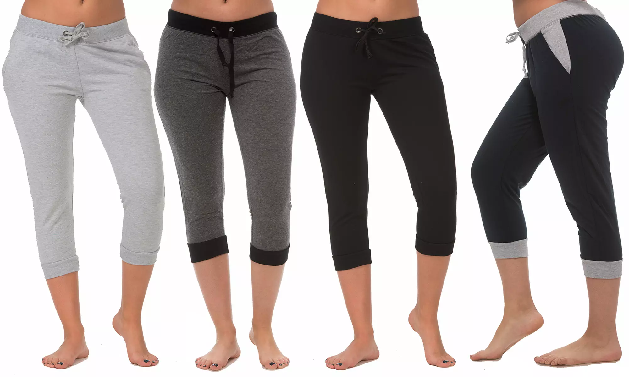 Coco Limon Women's Capri Jogger Pants (4-Pack) - Primary Image