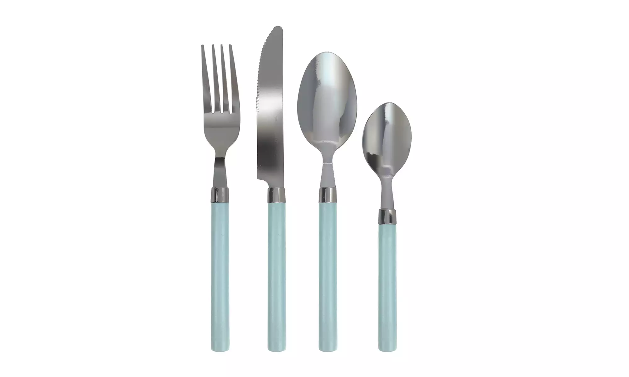 Set de 24 cubiertos de acero inoxidable con mango de colores