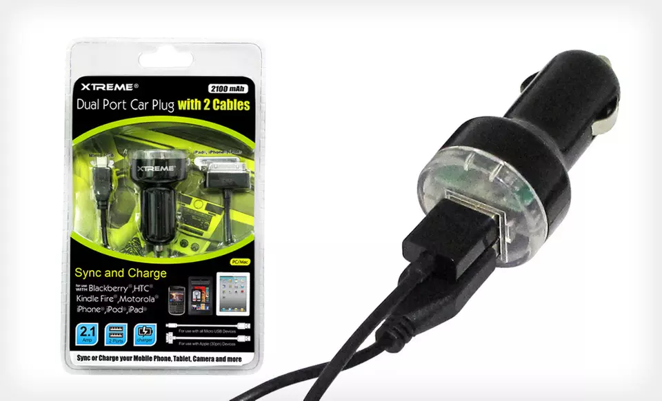 $12 for an Xtreme Dual-Port Car Charger ($19.99 List Price). Free Returns. - Second Medium