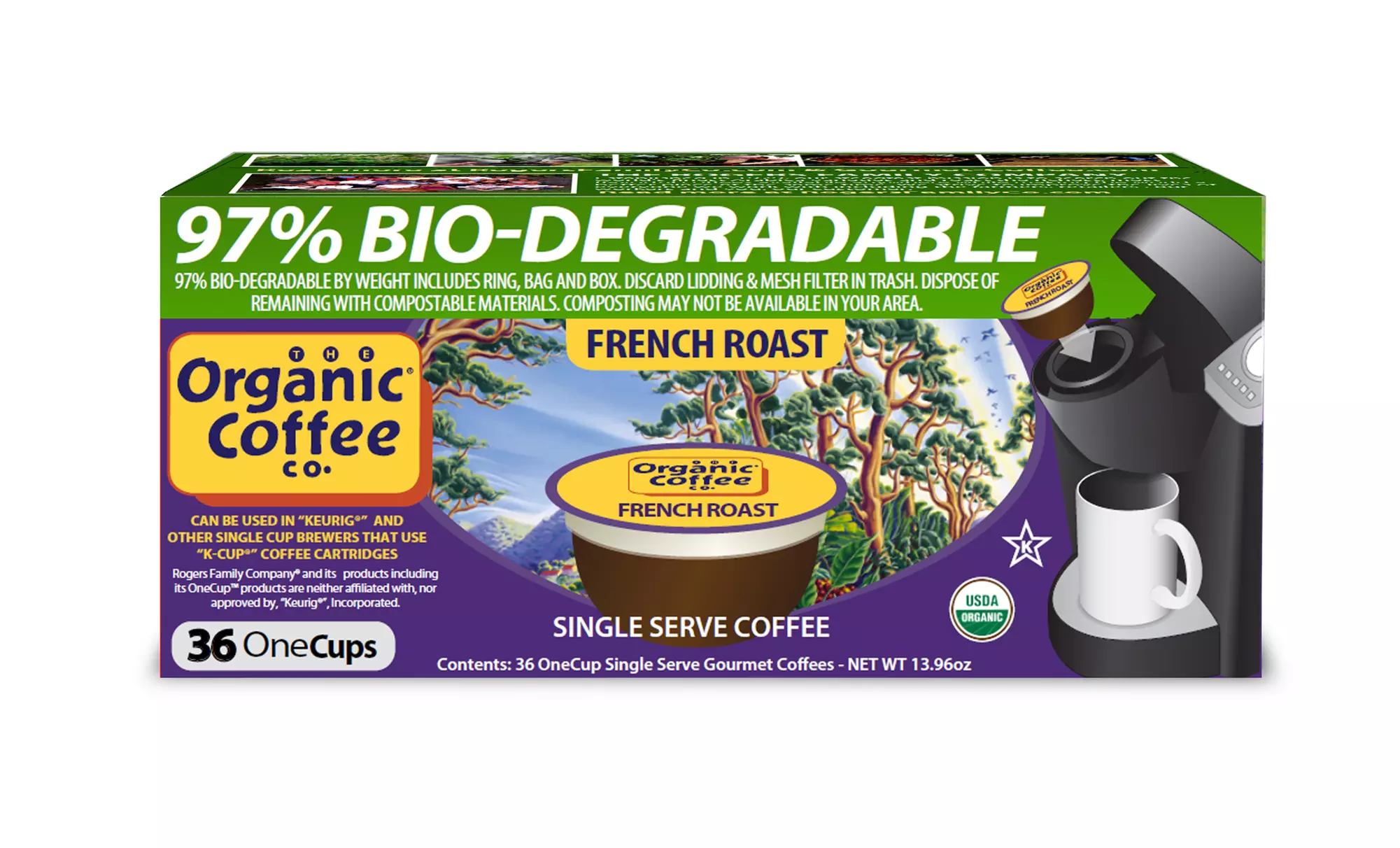 Organic Coffee Co. Single-Serve Coffee Pods; 4-Pack of 36-Pod Boxes + 5% Back in Groupon Bucks. Multiple Flavors. - Second Medium