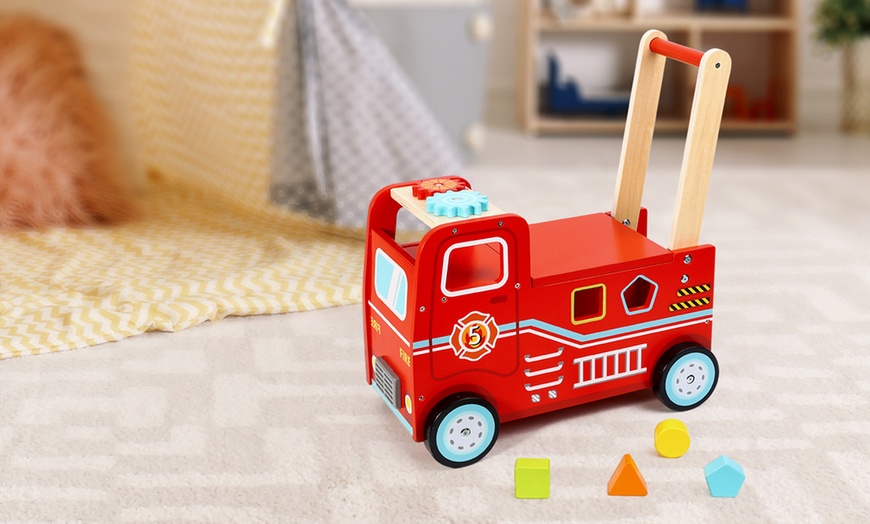 Image 5: Children's Fire Engine Push and Ride Toy