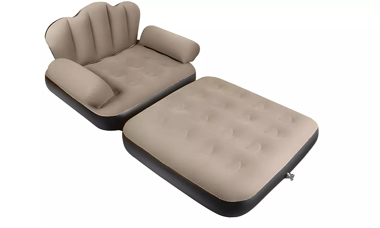 Poltrona gonfiabile con poggiapiedi