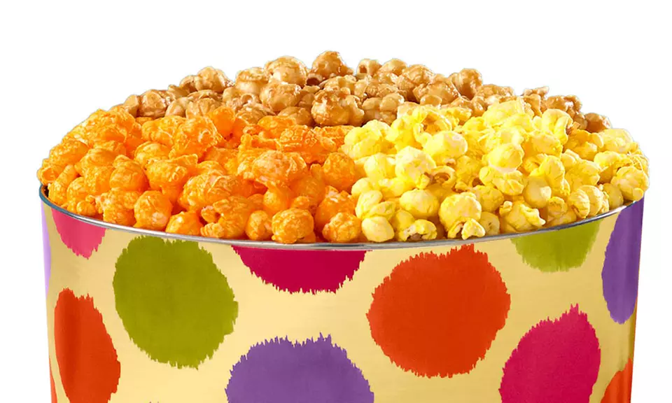 $19.50 for a 3.5-Gallon Holiday Dots Three-Flavor Popcorn Tin from The Popcorn Factory ($39 Value) - Second Medium