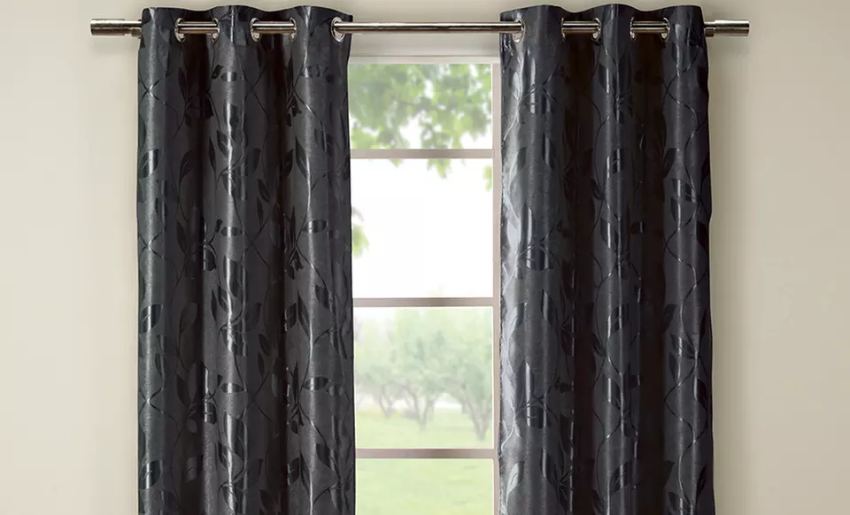 Extra-Long 40"x96" Heavyweight Blackout Metallic Panel Pair - Second Medium