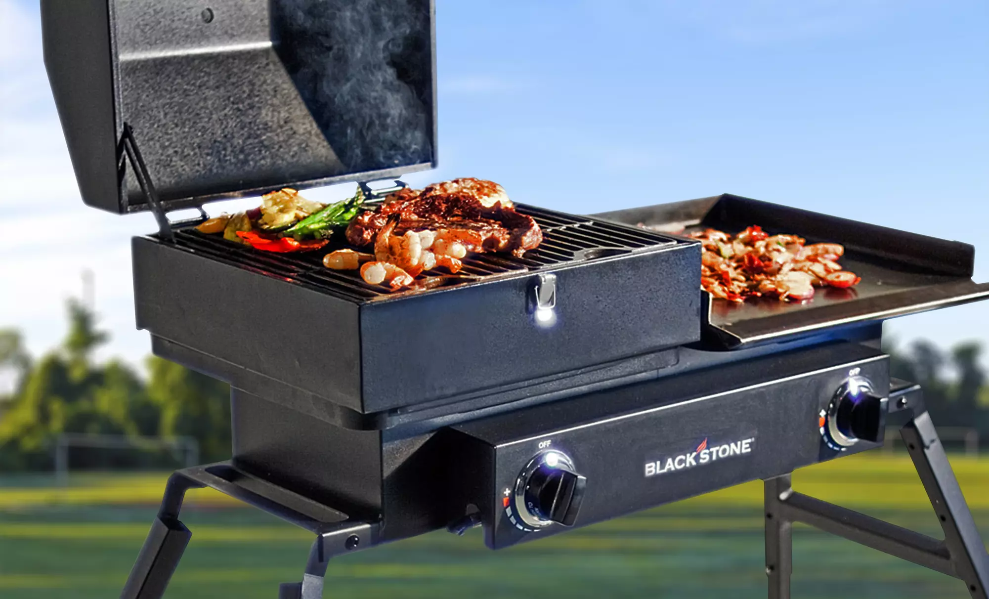 Blackstone Tailgater Grill with Electronic Ignition, Double-Burner Chassis, and Carry Bag. Free Returns. - Primary Image