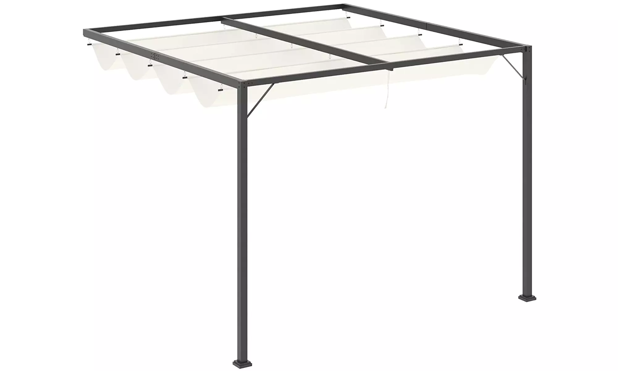 Outsunny Outdoor Pergola Retractable Canopy