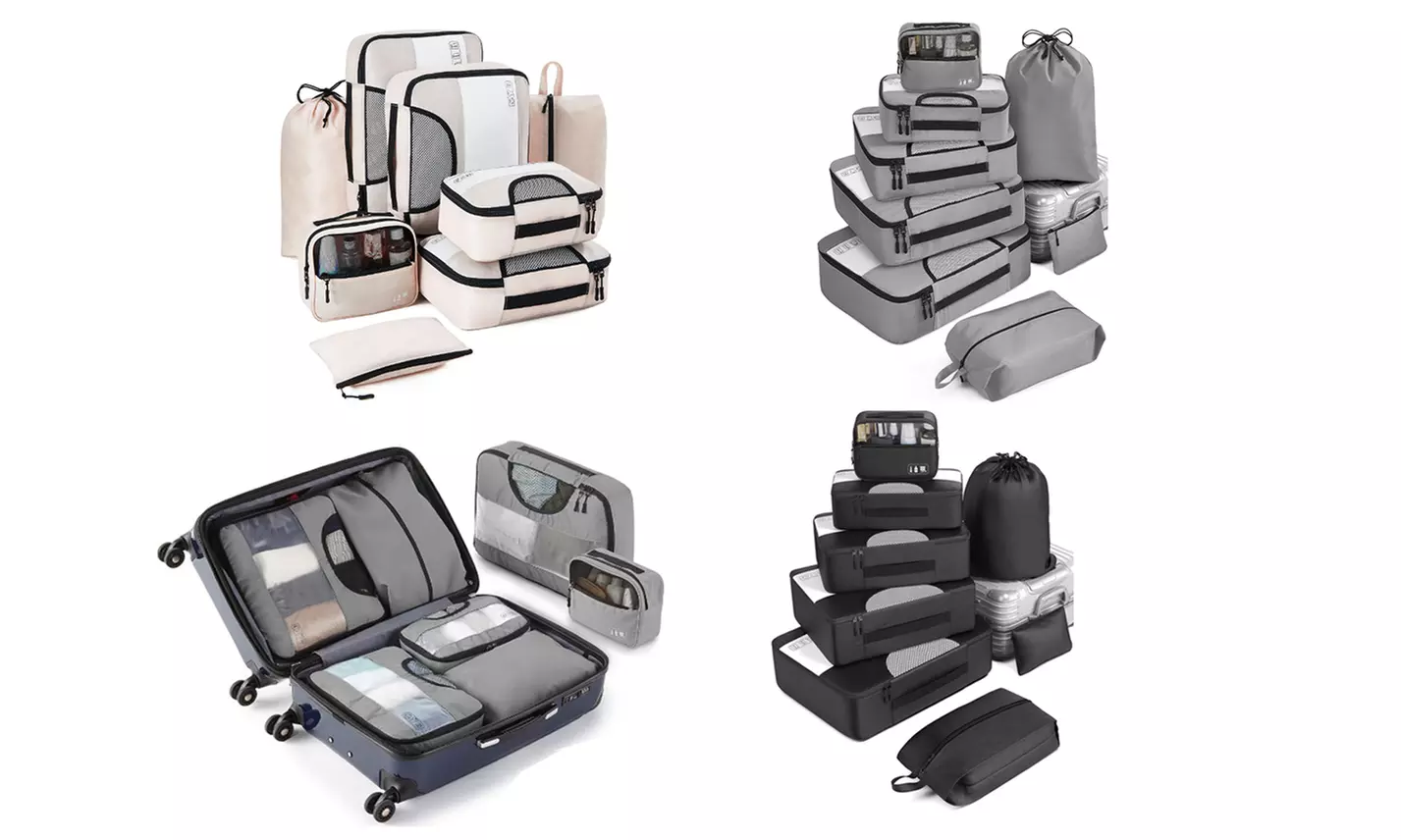 8-Piece Suitcase Compression Packing Cubes