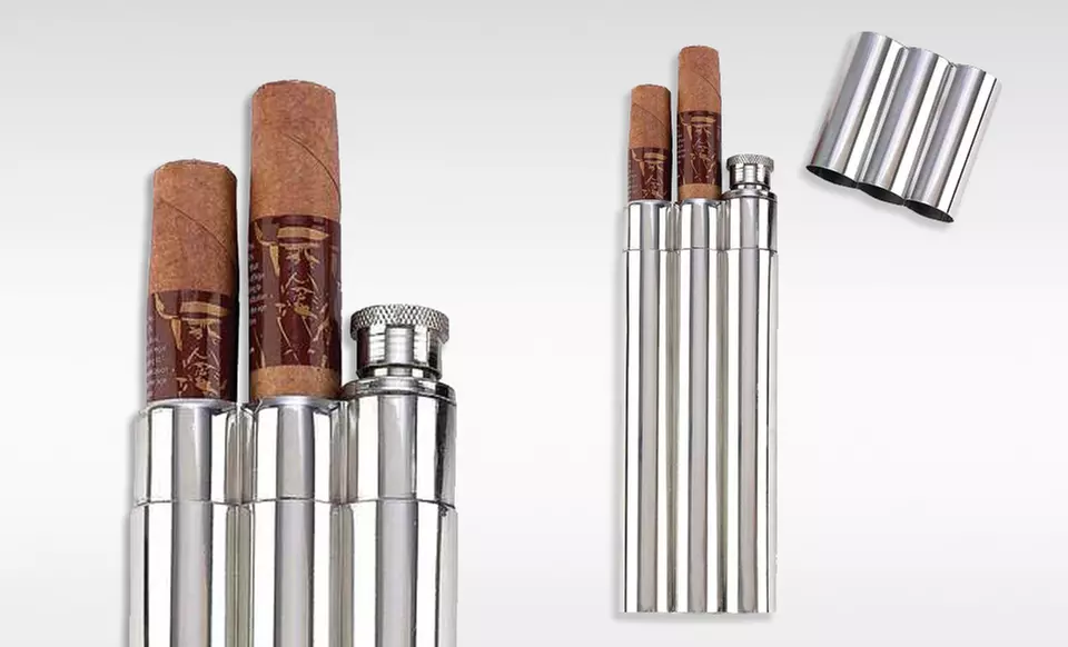 Cigar Holder with Built-In Flask - Primary Image