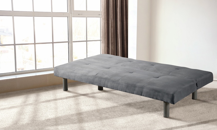 Image 2: Faux Suede Sofa Bed