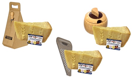 1 Kg di Parmigiano Reggiano stagionato 14-16 mesi con accessori, disponibili in 4 tipologie