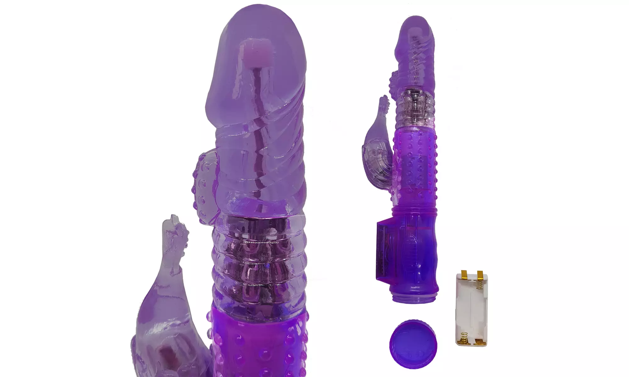 Vibrateur Sirène 2 en 1 à billes rotatives avec spray nettoyant désinfectant en option - Second Medium