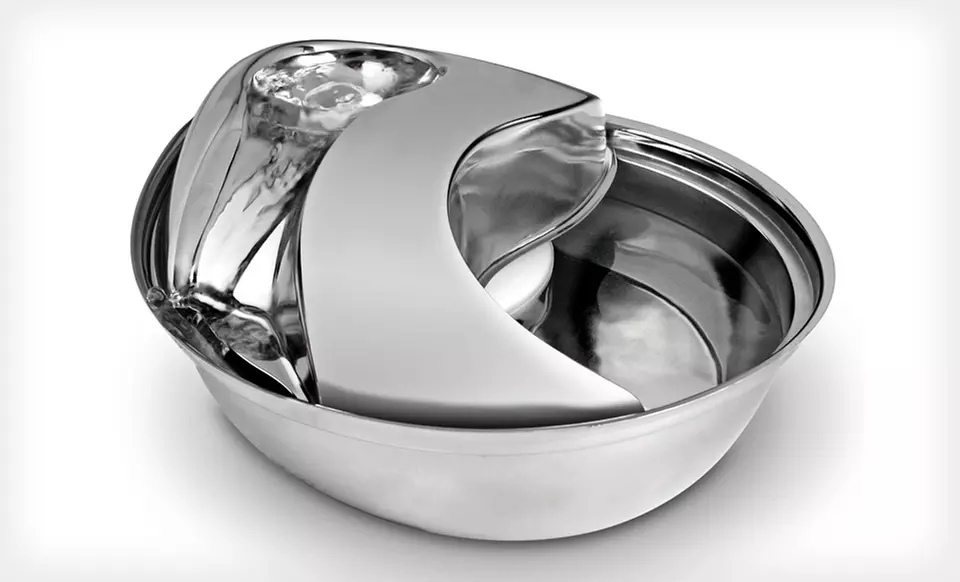 $48.99 for a Pioneer Pet Stainless-Steel Raindrop Drinking Fountain ($86.71 List Price). Free Shipping and Free Returns. - Second Medium