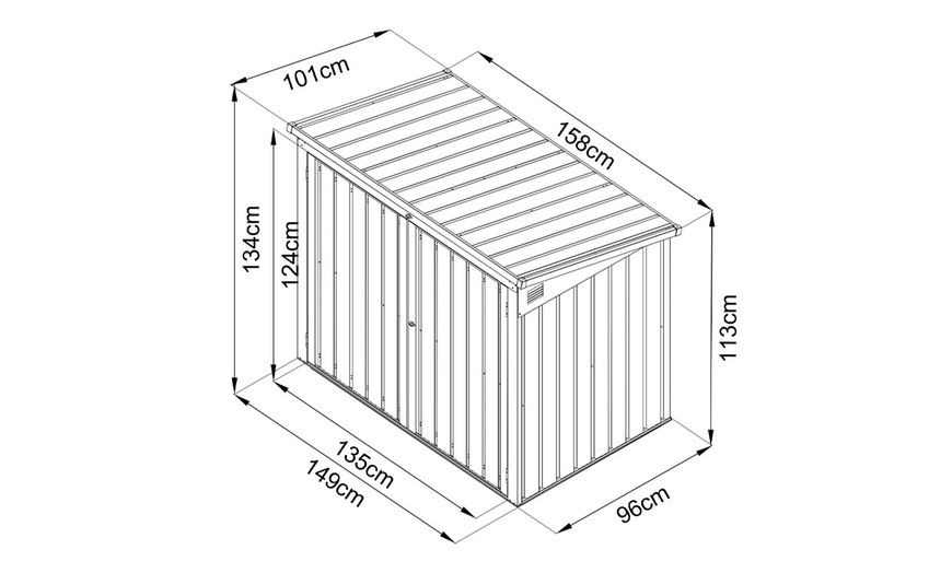 Image 7: Caja metálica para cubo de basura