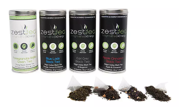 Caffeine-Enhanced Teas 2-Tin Sampler from Zest Tea - Primary Image