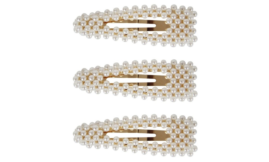 Image 8: Pearl-Beaded Hair Clips