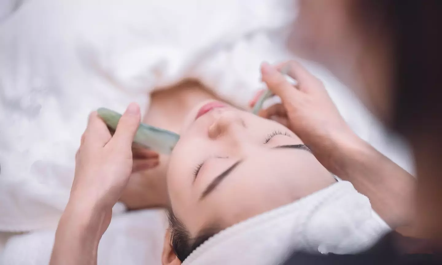Lymphatic Guasha Massage for Face with Soothing or Collagen Mask and Shoulder and Neck Massage ( Up to 55% Off ) - Second Medium