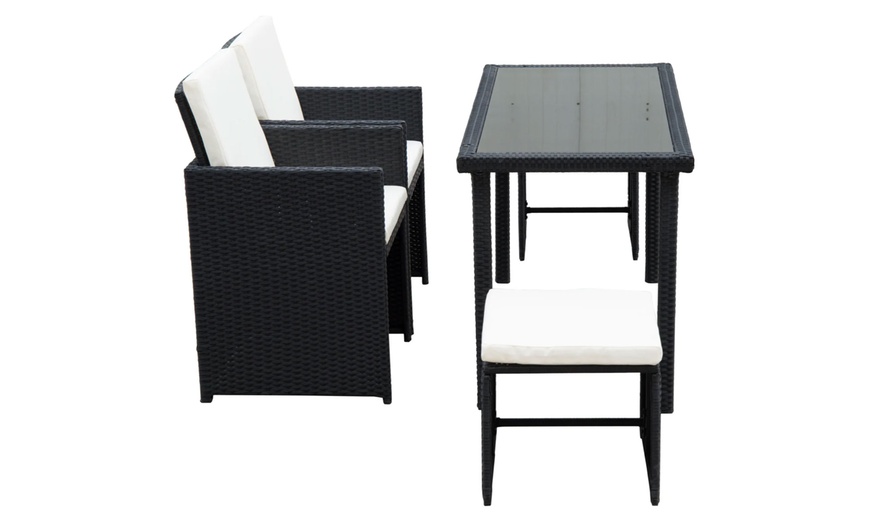 Image 6: Outsunny Five-Piece Rattan-Effect Dining Set