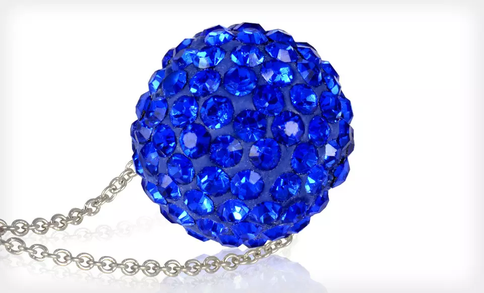 $9 for a Sterling-Silver 10mm Crystal Fireball Necklace ($130 List Price). Four Colors Available. Free Returns. - Second Medium