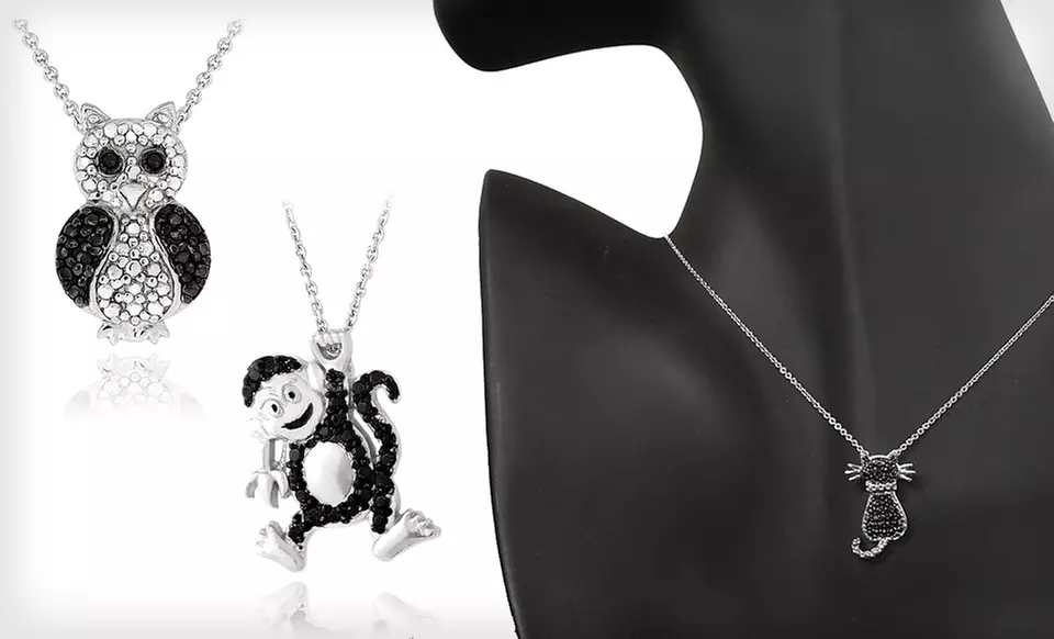 $9 for a Black Diamond Accent Animal Pendant ($80 List Price). 13 Styles Available. Free Returns. - Second Medium