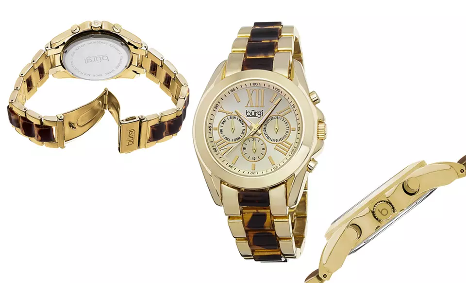 Burgi Women's Multifunction Watch in Gold, Rose, or Silver Tone. Free Returns. - Second Medium