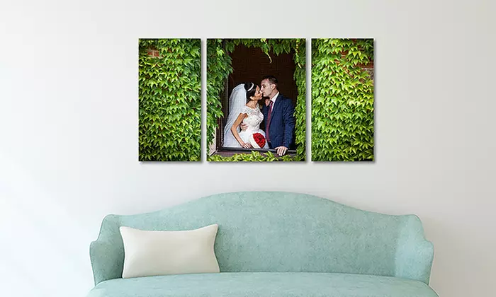 Cluster of Three Custom Canvas Prints from Picture It On Canvas (Up to 94% Off). Four Options Available. - Primary Image