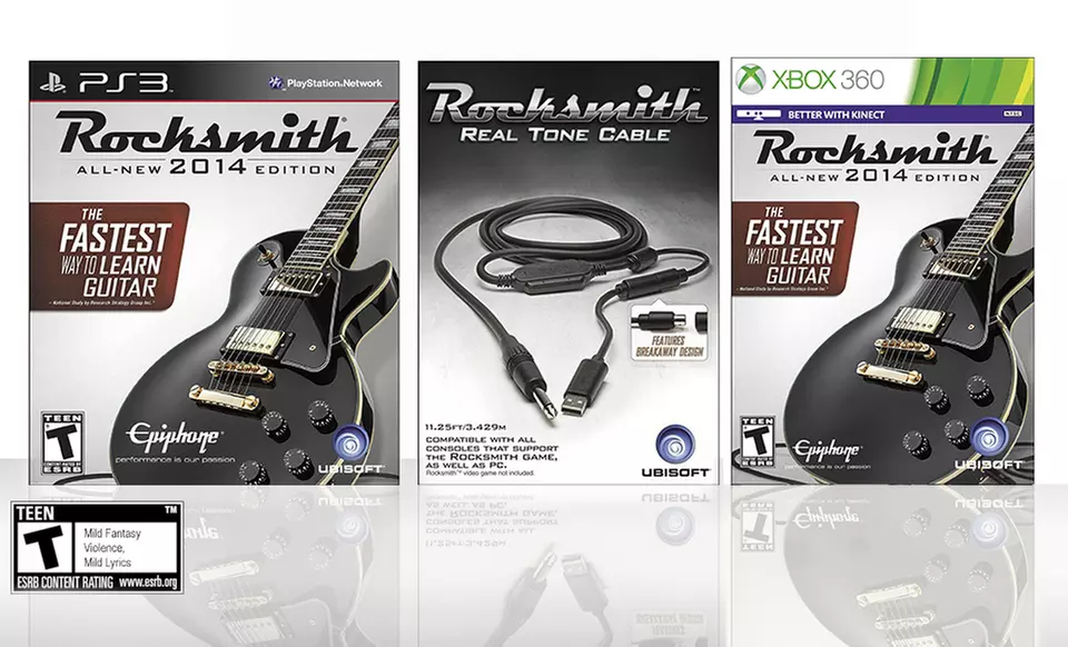 Rocksmith 2014 for Xbox 360 or PlayStation 3 with Optional Connecting Cable. Free Returns. - Primary Image