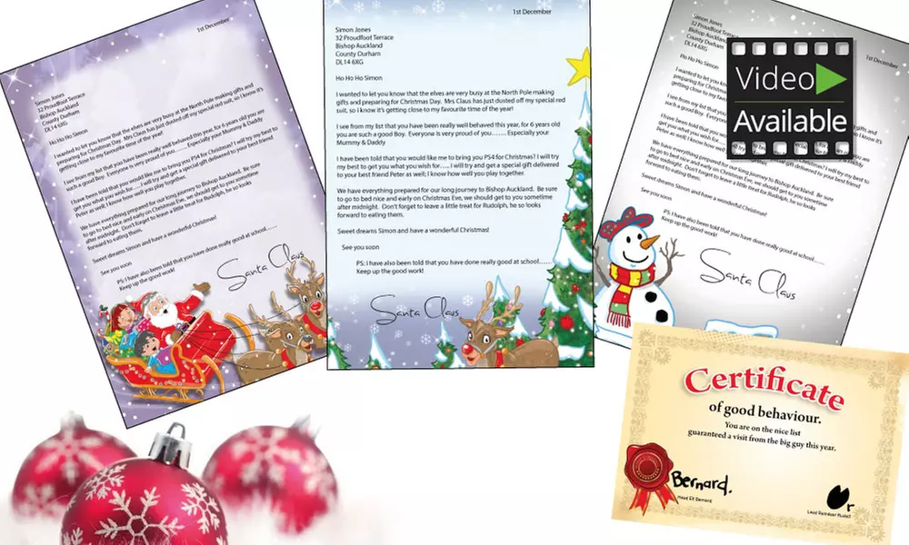 Personalised Letter From Santa With Extras from £2.50 With Free Delivery (Up to 60% Off) - Primary Image