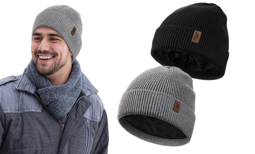 Image 1: One or Two Men's Winter Warm Beanie Hats