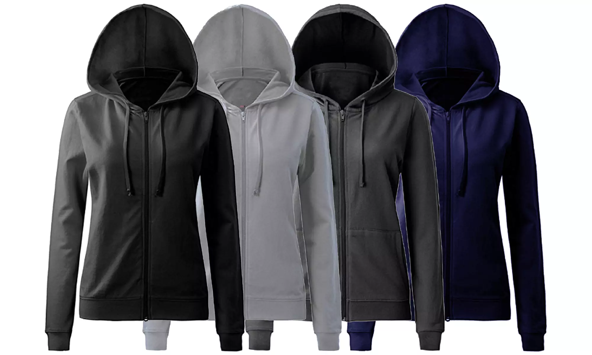 Women's Loose-Fit Fleece-Lined Hooded Zip Sweatshirt. Plus Sizes Available. - Primary Image