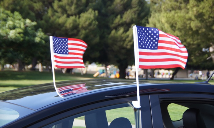 2-Pack of USA Car-Window Flags | Groupon Goods