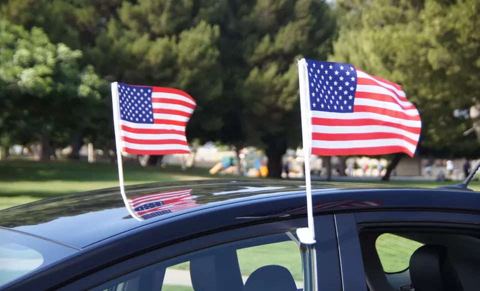 $6.99 for a 2-Pack of USA Car-Window Flags ($13.98 List Price). Free Returns. - Primary Image