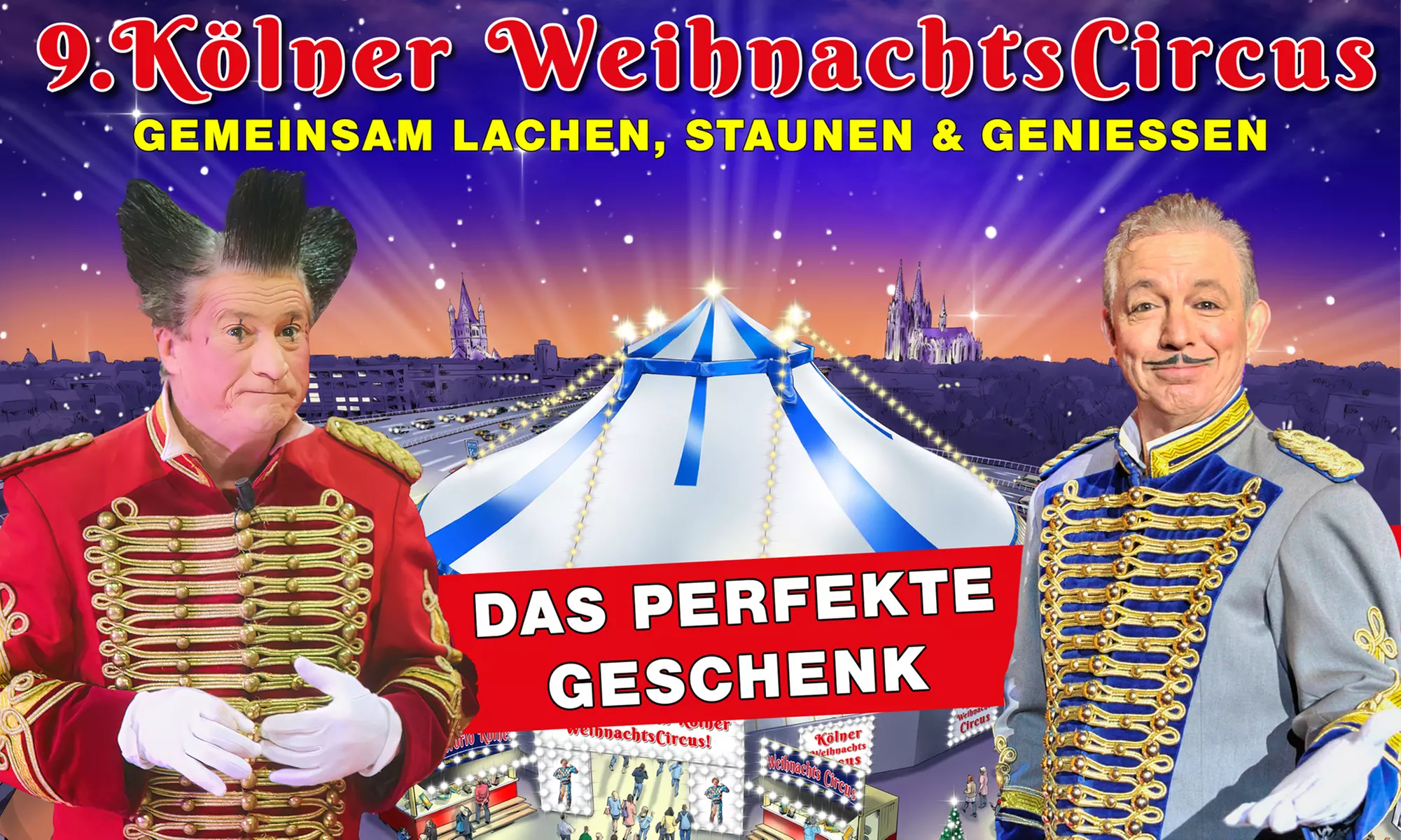 Ticket für Kölner Weihnachtscircus im großen Palast-Zelt in Köln-Deutz vom 18.12 2024- 2.1.2025 (bis 43% sparen) - Primary Image