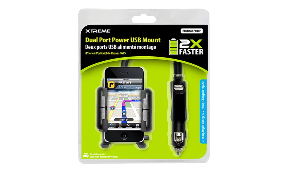 Xtreme Dual Port Power USB Car Mount - Second Medium