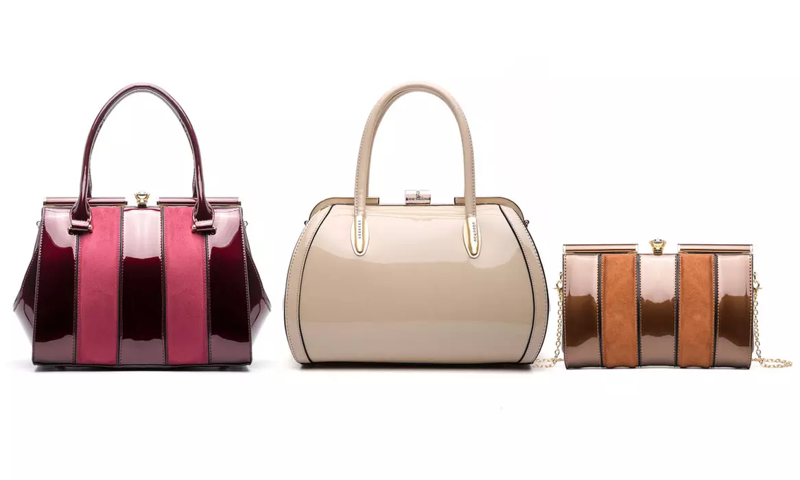 MKF Collection Patent Satchel Bag by Mia K Farrow - Primary Image