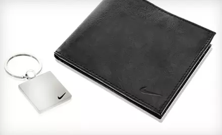 $12 for a Nike Genuine-Leather Passcase Wallet and Stainless-Steel Key Chain ($45 List Price) - Primary Image