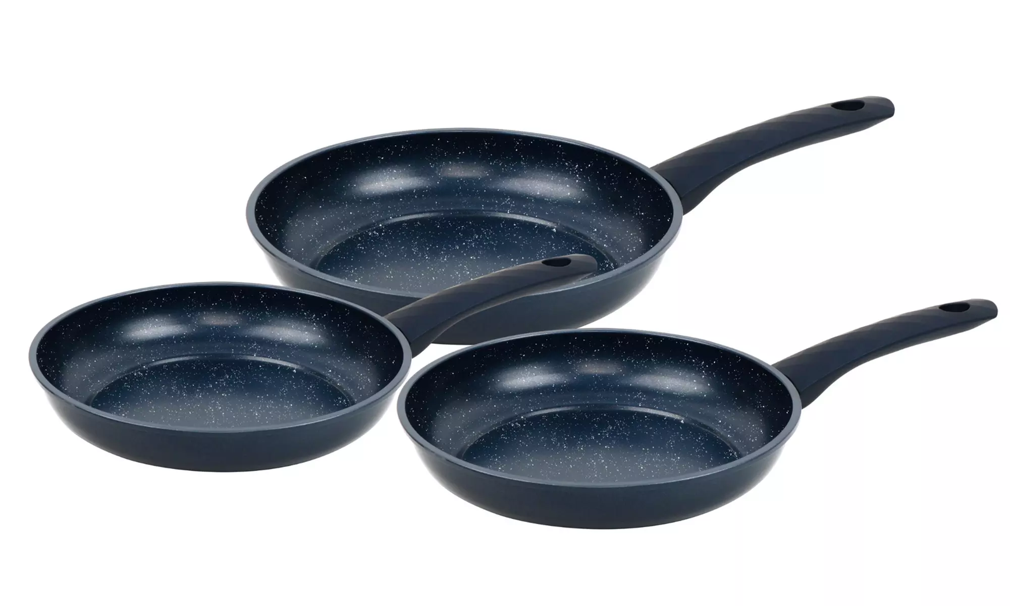 Set di 3 padelle rivestite in marmo Herzberg