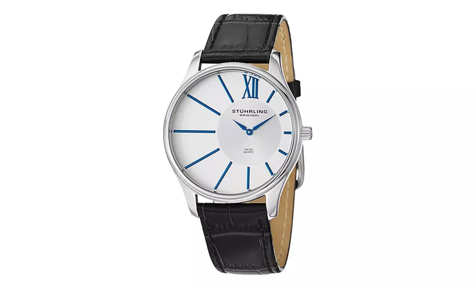 Stührling Original Men's Classic Watch with Leather Strap. Multiple Styles Available. Free Returns. - Second Medium