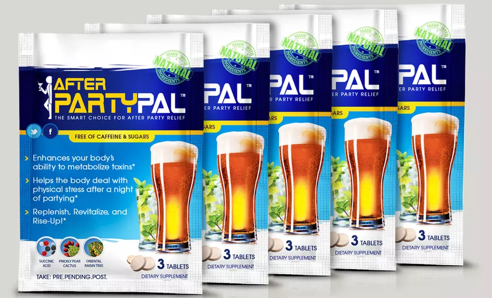 After Party Pal – Natural After-Party Relief Supplements (5-Pack)  - Primary Image