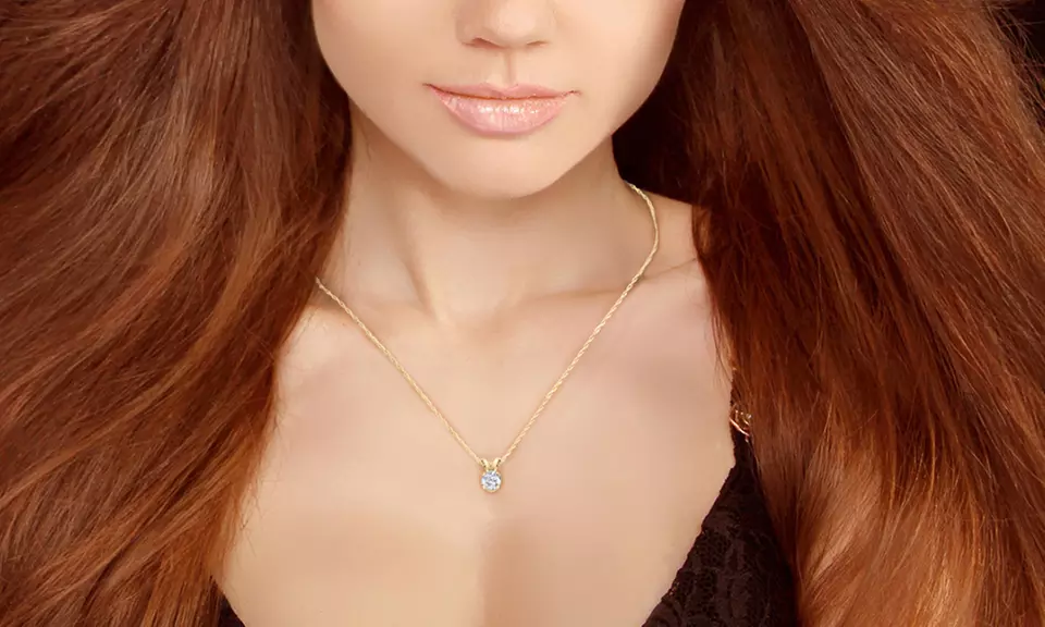 1/4 CTTW Diamond Solitaire Pendant in 14K Gold - Second Medium