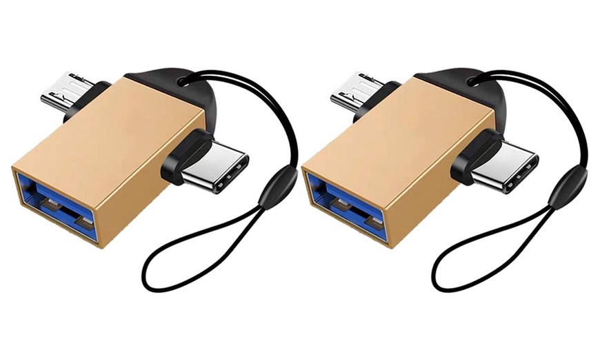 Image 7: One or Two Portable USB Type-C and Micro to USB 3.0 Converters