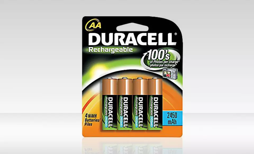 $7.99 for a 4-Pack of Duracell AA Rechargeable 2,450 mAh Batteries ($17.49 List Price) - Primary Image