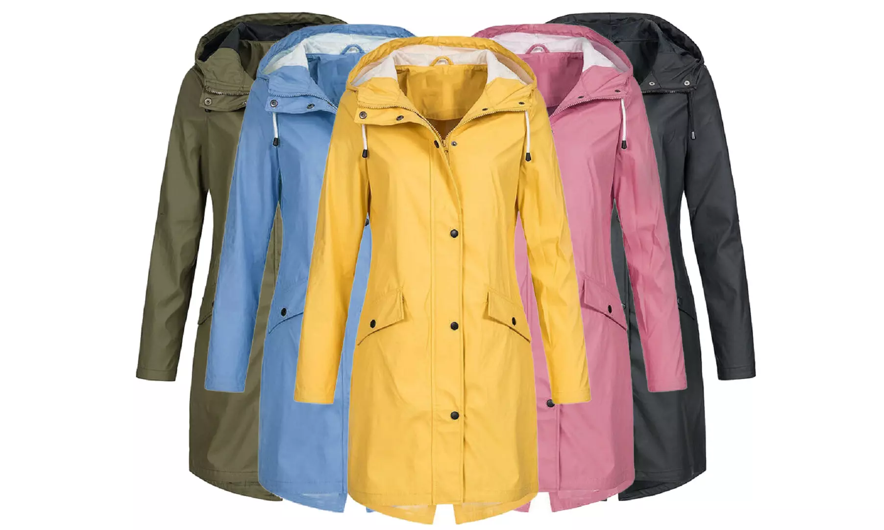 Langer Damen-Regenmantel in verschiedenen Farben - Primary Image