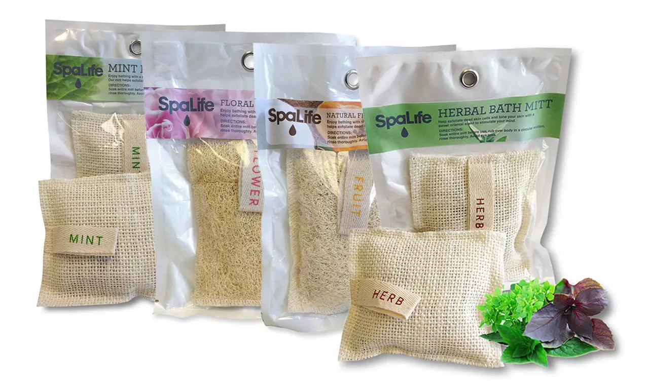 SpaLife Natural Loofah Bath Mitt (2-Pack) - Primary Image