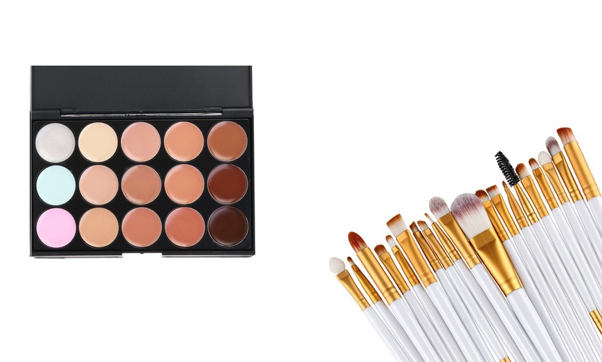 Image 4: Juego de brochas de maquillaje y paleta de colores