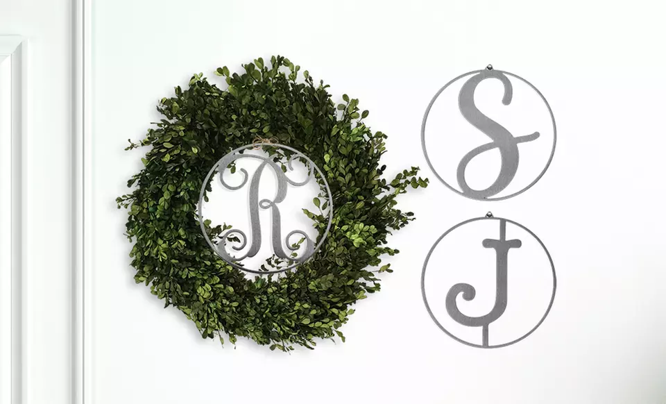 One, Two, or Three Custom 10" Round Metal Initial Sign from Rusted Orange (Up to 86% Off) - Primary Image