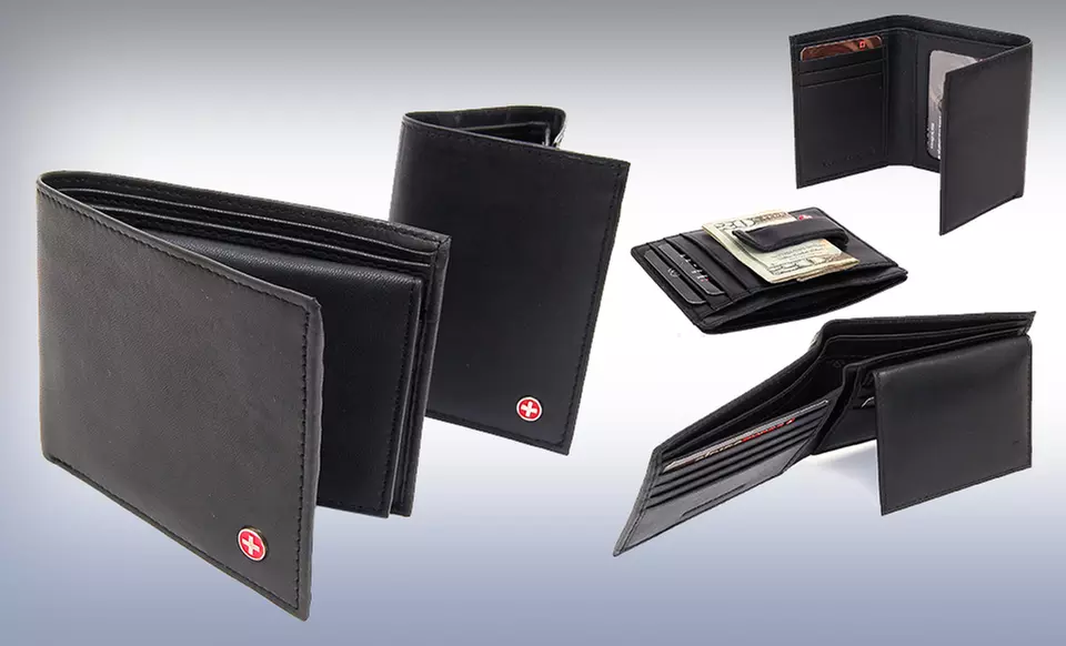 $9.99 for an Alpine Swiss Men's Leather Wallet (Up to $45 List Price). Multiple Styles Available. Free Returns. - Primary Image