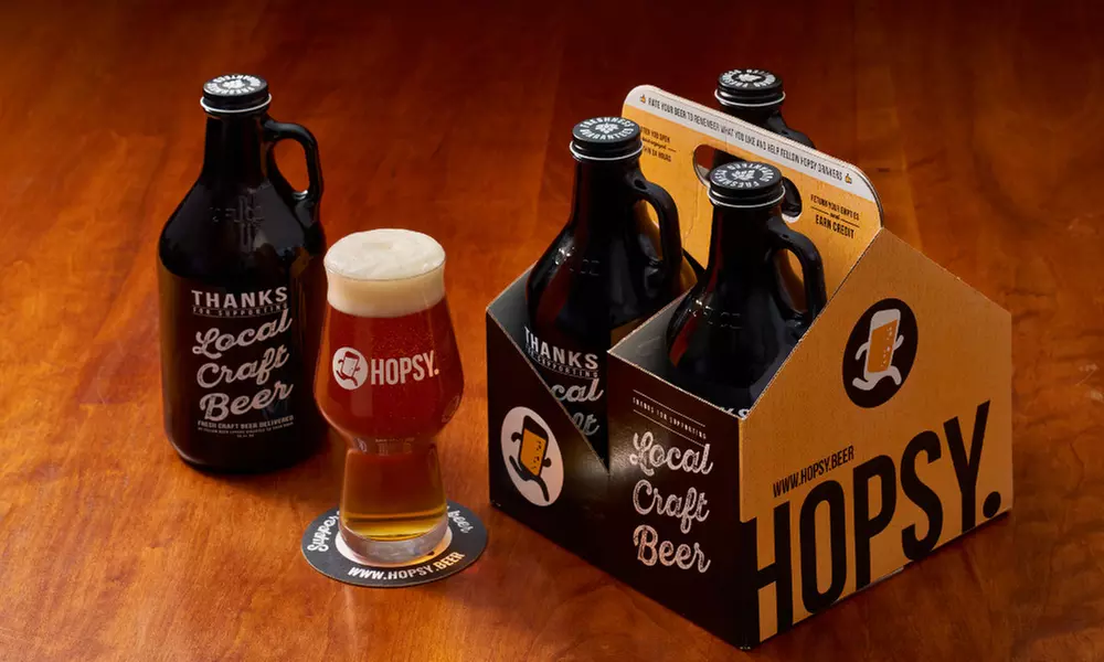 $29 for Craft-Beer-Filled 32-Ounce Growlettes from Hopsy ($50 Value) - Primary Image