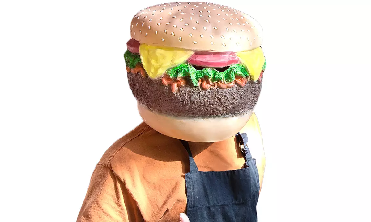 Cheeseburger or Pile of Poo Halloween Masks - Second Medium