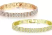 1x, 2x oder 3x dreireihiges Armband mit Swarovski®-Kristallen in Silber, Gold oder Roségold - Second Medium
