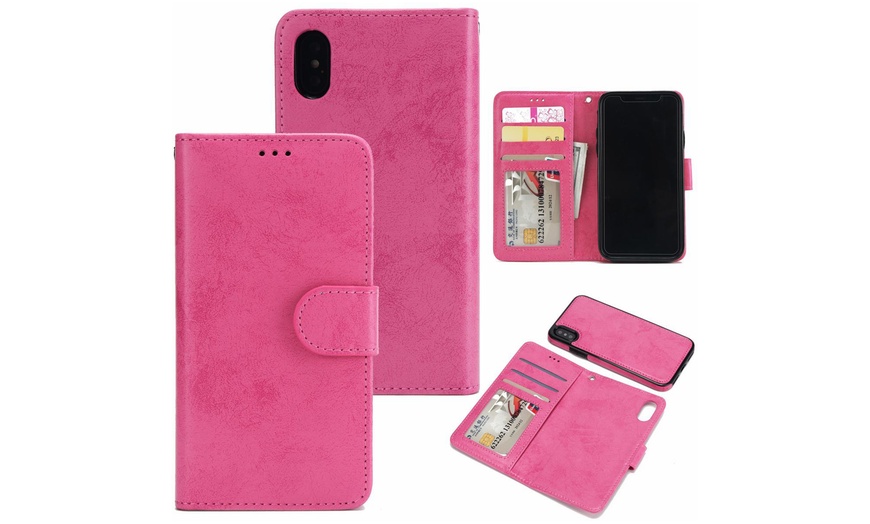 Image 10: Suède wallet cases voor iPhone's